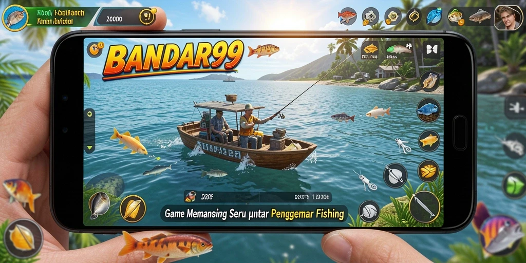 Screenshot menampilkan gameplay memancing yang seru di BANDAR99.