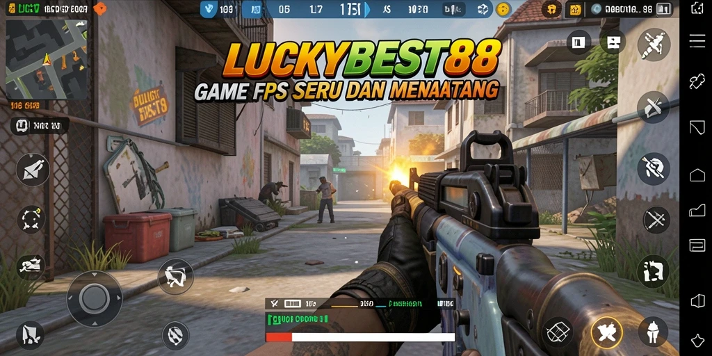 Gameplay intens LUCKYBEST88 dengan aksi tembak-menembak yang mendebarkan.