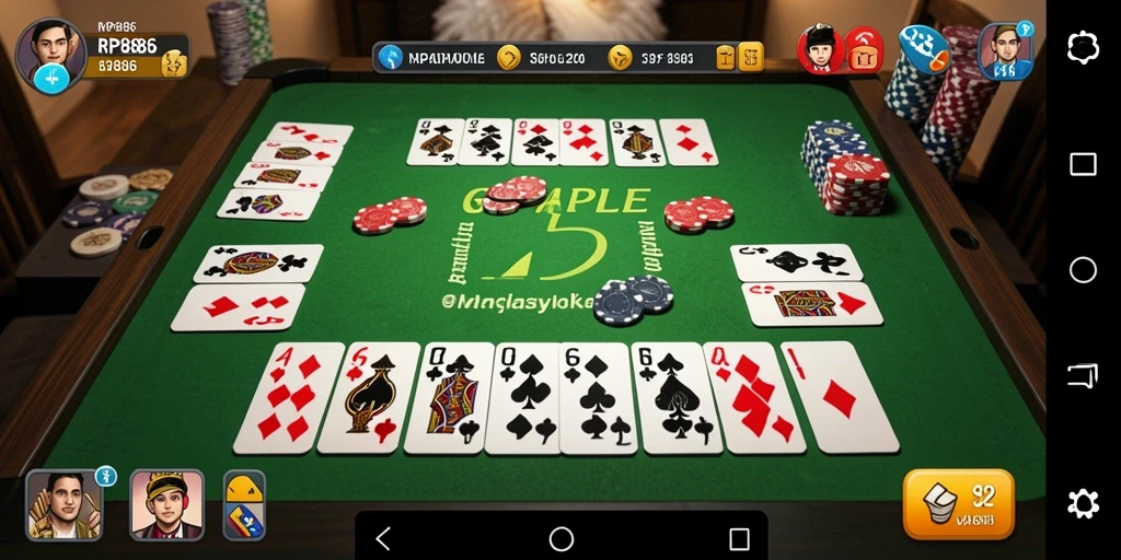 Tampilan gameplay Gaple yang menarik dan seru di RP886.
