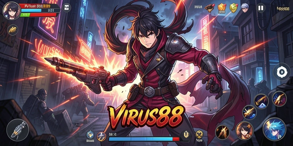 Tampilan gameplay VIRUS88 yang menarik dan penuh aksi.