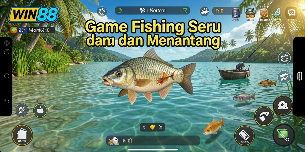 Screenshot gameplay WIN88 yang menampilkan aksi memancing seru.